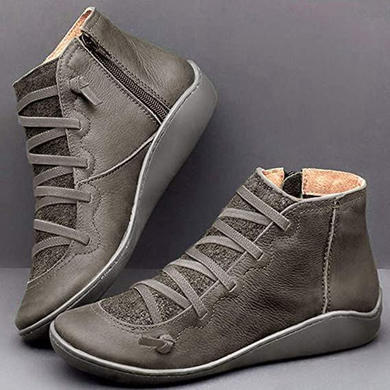 Boots For Women | Front Lace Low Ankle Flat Style