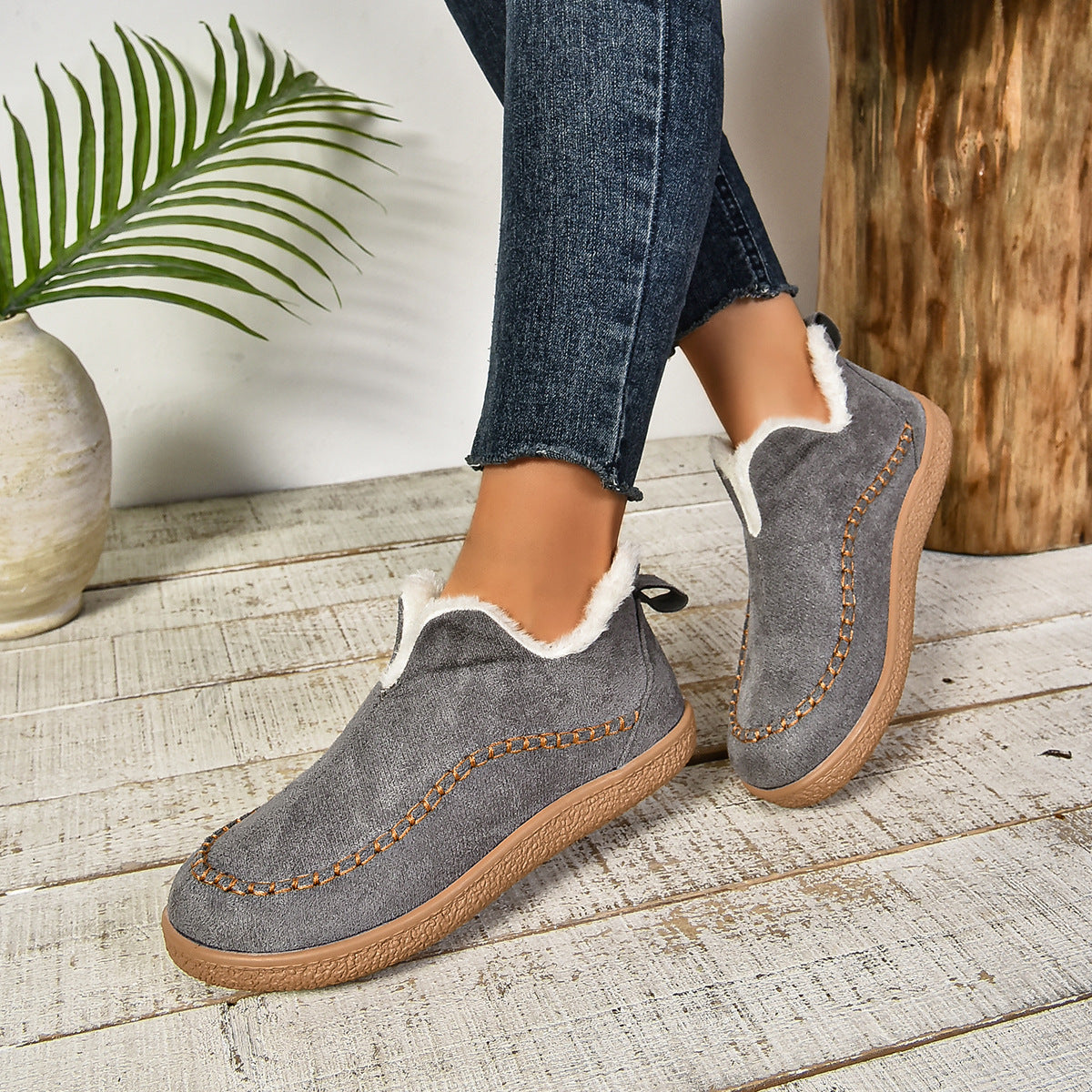 Boots For Women | Rounded Toe Low Ankle Pull On Design