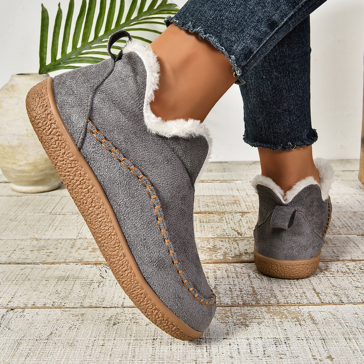 Boots For Women | Rounded Toe Low Ankle Pull On Design