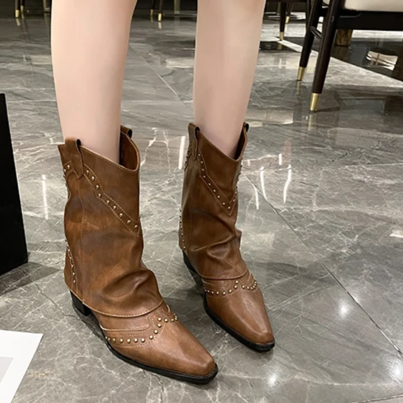 Women’s Boots | Studded Slouchy Ankle