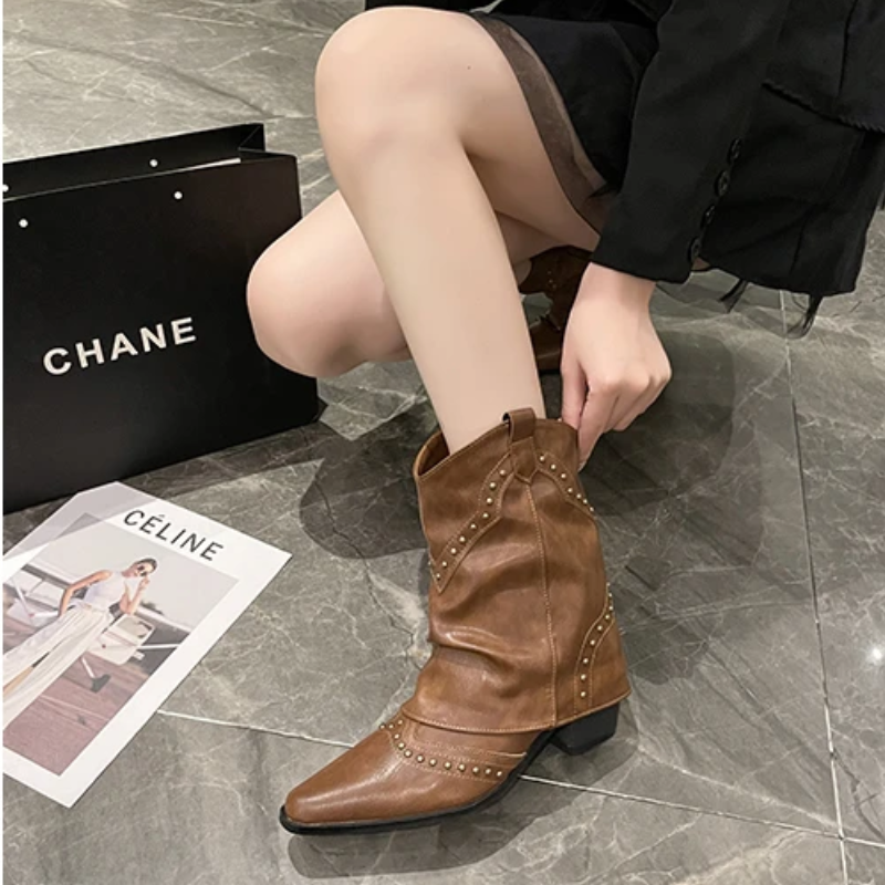 Women’s Boots | Studded Slouchy Ankle