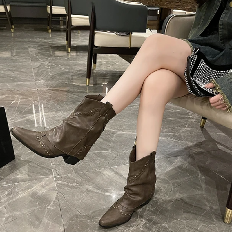 Women’s Boots | Studded Slouchy Ankle