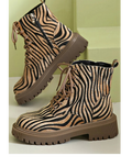 Boots For Women | Animal Print Platform Lace Style