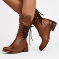 Women’s Boots | Lace-Up Mid-Calf with Stud