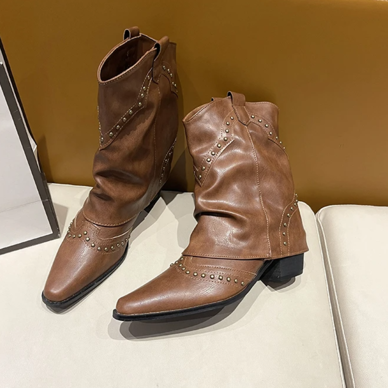 Women’s Boots | Studded Slouchy Ankle