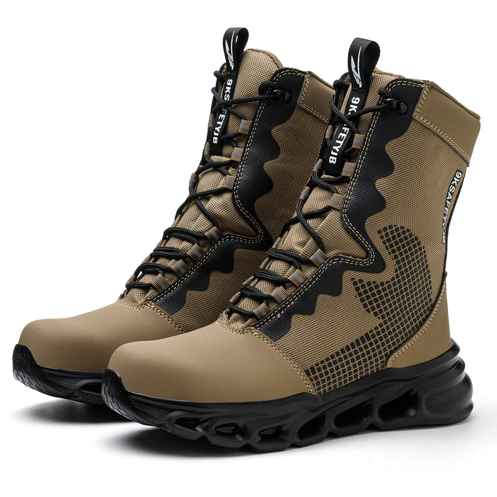 9K Extra High Top Leather Steel Toe Boots 922
