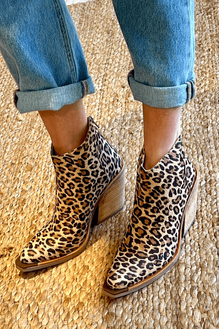Boots For Women | Patterned Block Heel Ankle
