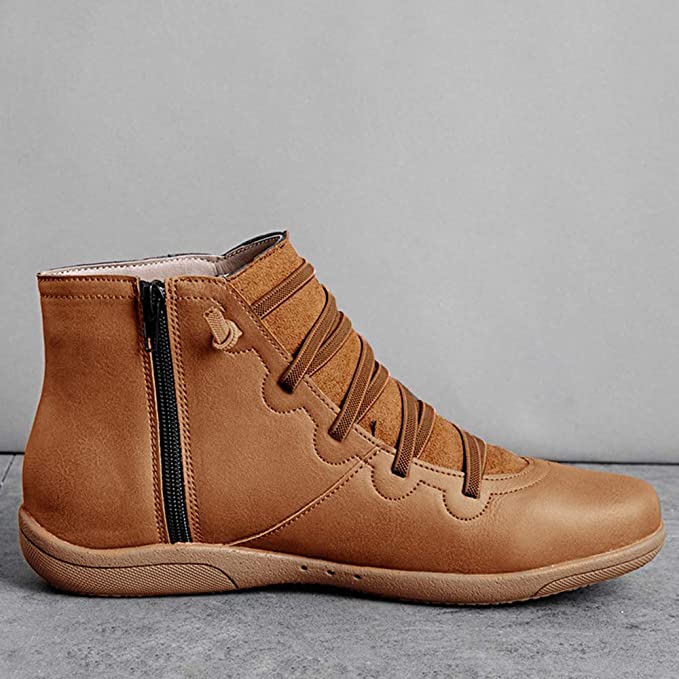 Boots For Women | Front Lace Low Ankle Flat Style