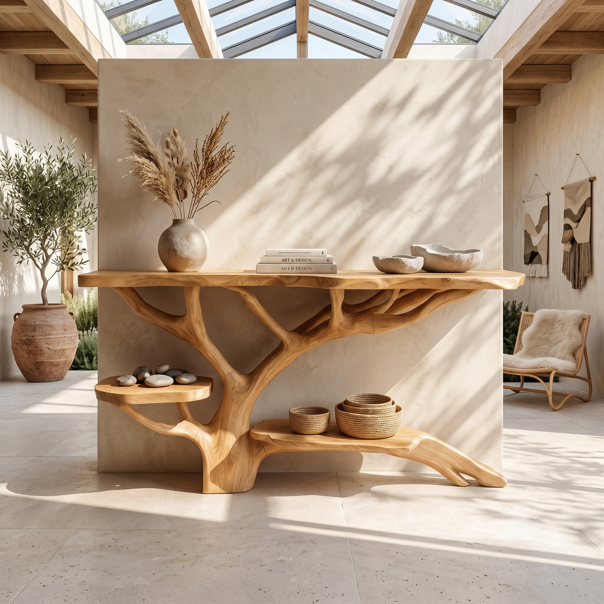Farmhouse Solid Wood Console Table