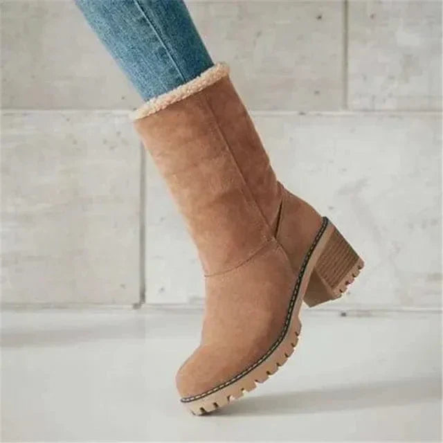 Boots for Women | Mid-calf Block Heel Lug Sole