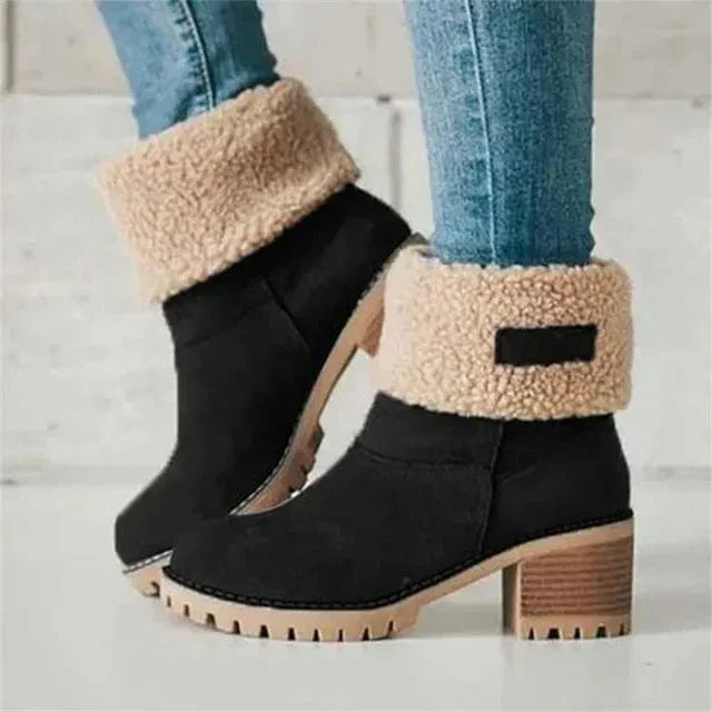 Boots for Women | Mid-calf Block Heel Lug Sole