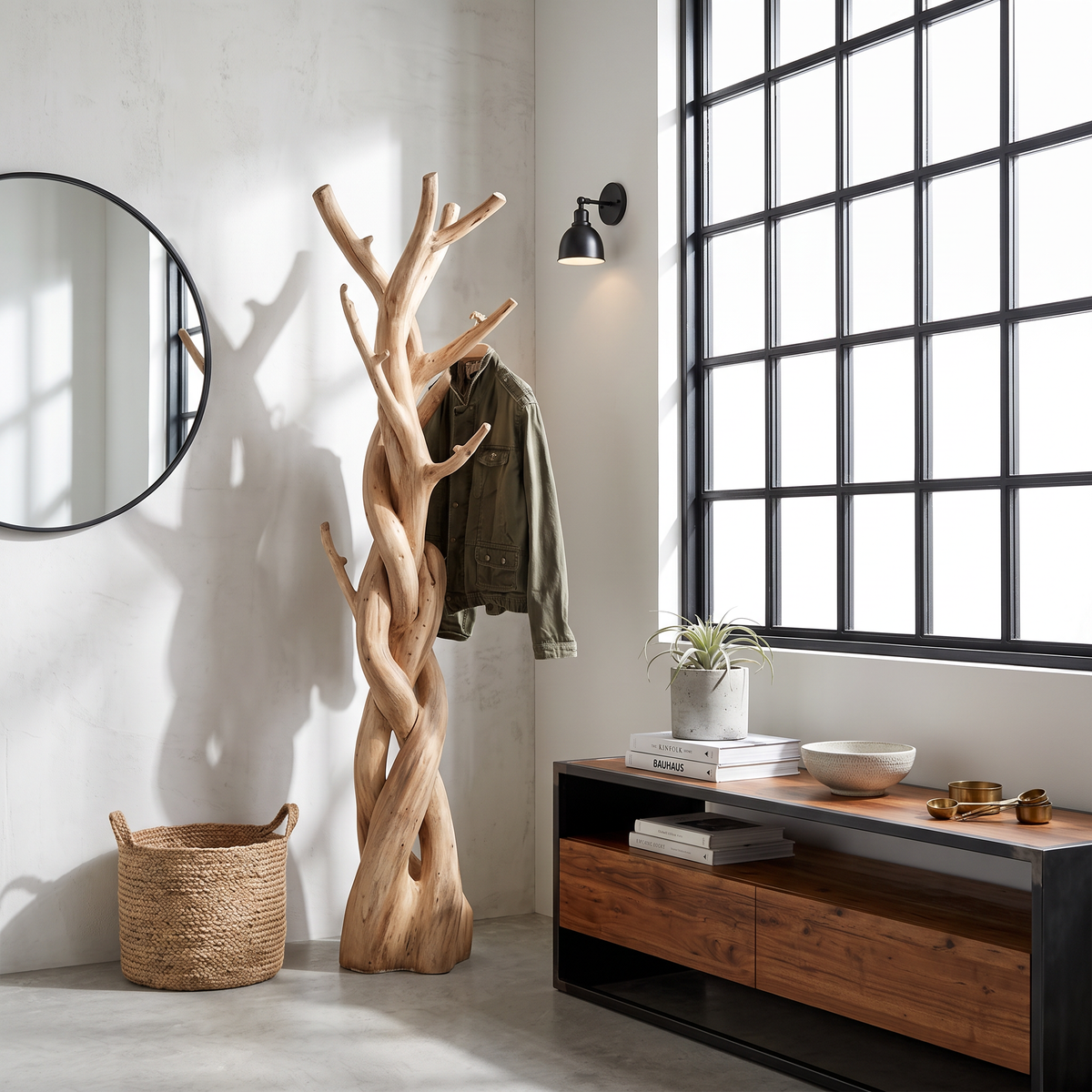 Rustic Tree Coat Rack Bedroom Closet