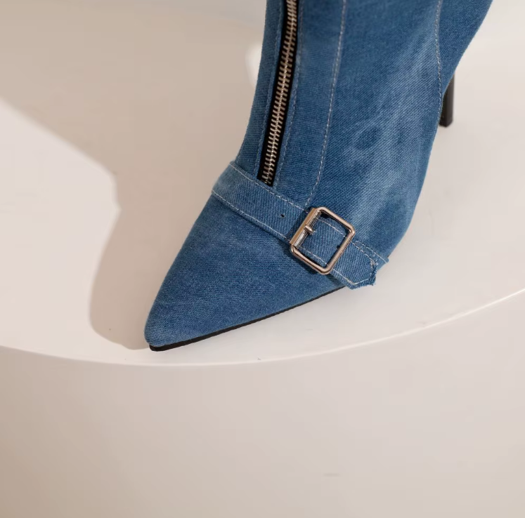 Boots For Women | Pointed Toe Ankle Side Zipper Style