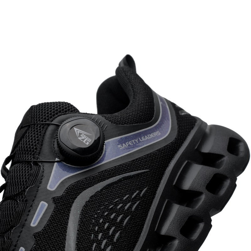 GS8846 Rotating Button No Tie Shoelaces Steel Toe Shoes