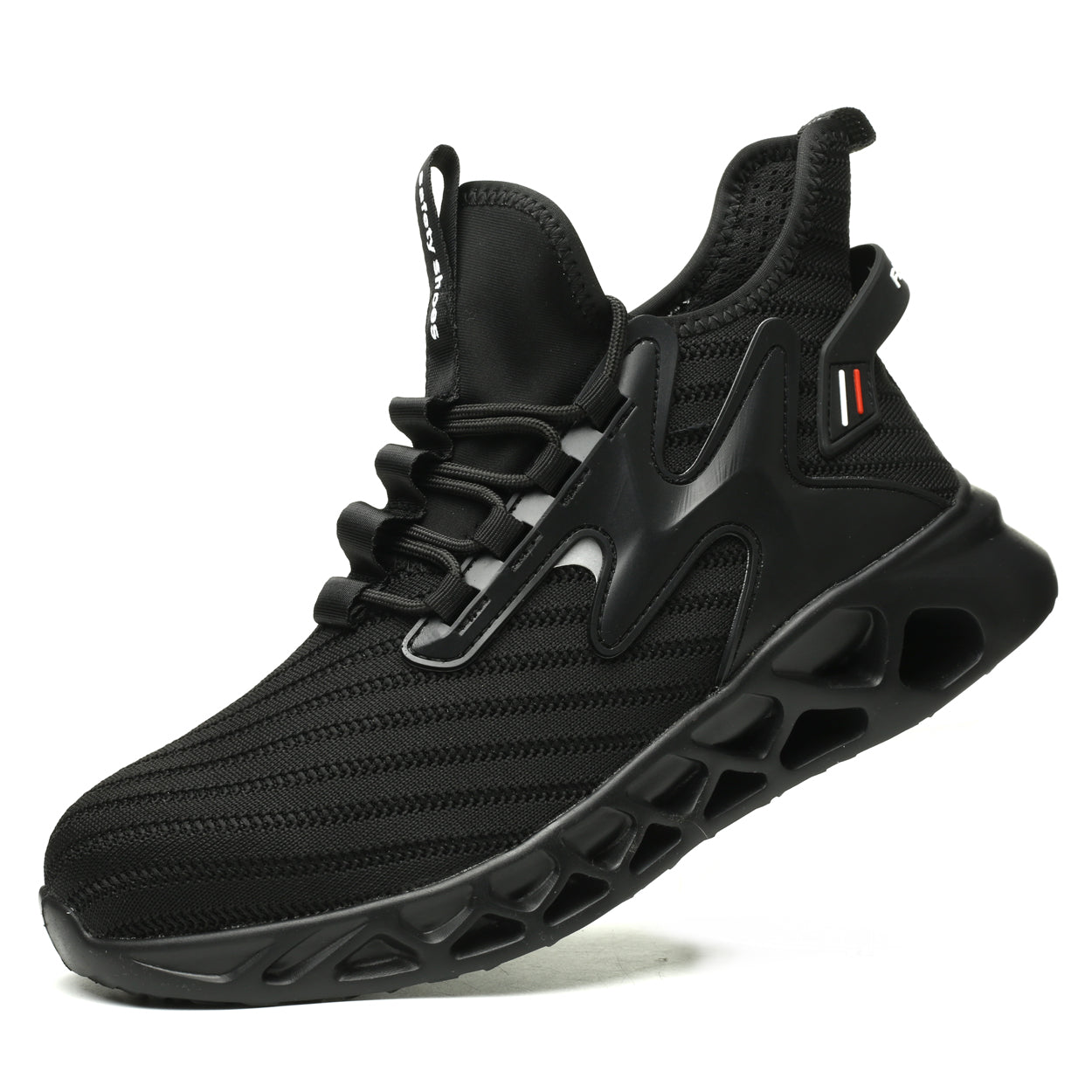 Knitted Steel Toe Safety Sneakers - Breathable Wide-Opening Work Shoes 721