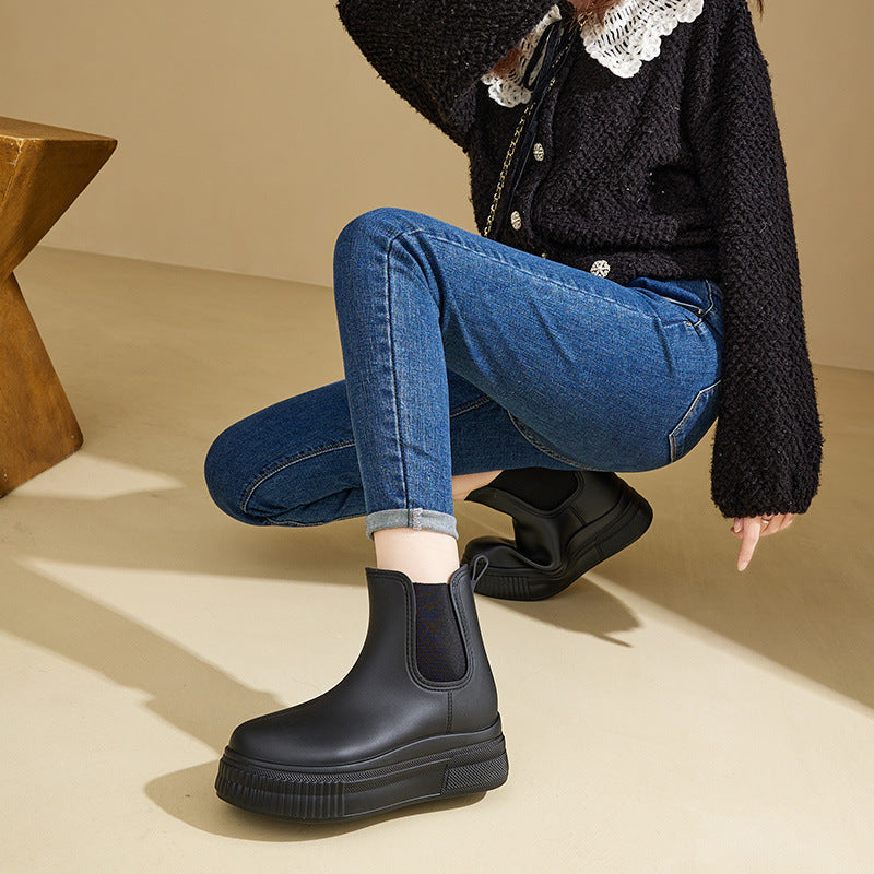 Boots For Women | Elastic Panel Ankle Platform Style