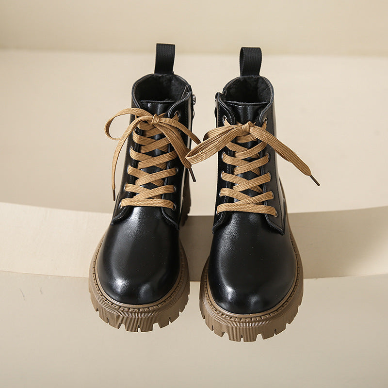 Boots For Women | Side Zipper Lace Closure Ankle Style