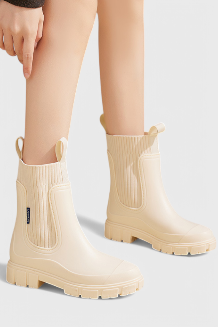Boots For Women | Elastic Panel Ankle Lug Sole Design