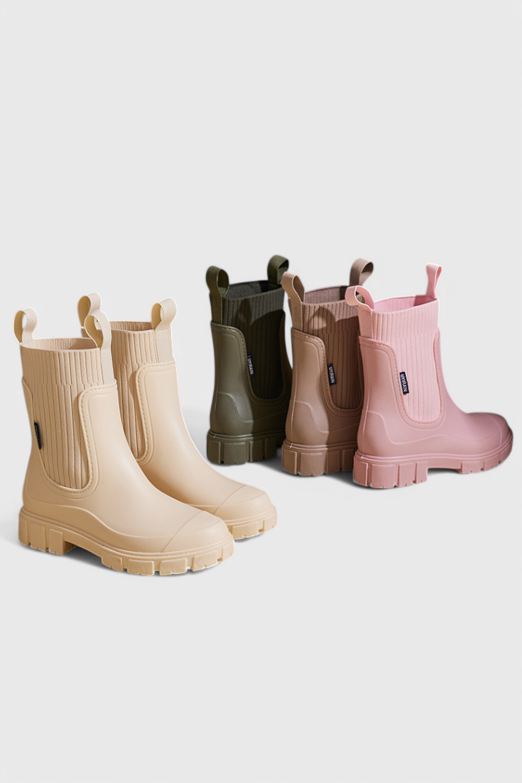 Boots For Women | Elastic Panel Ankle Lug Sole Design