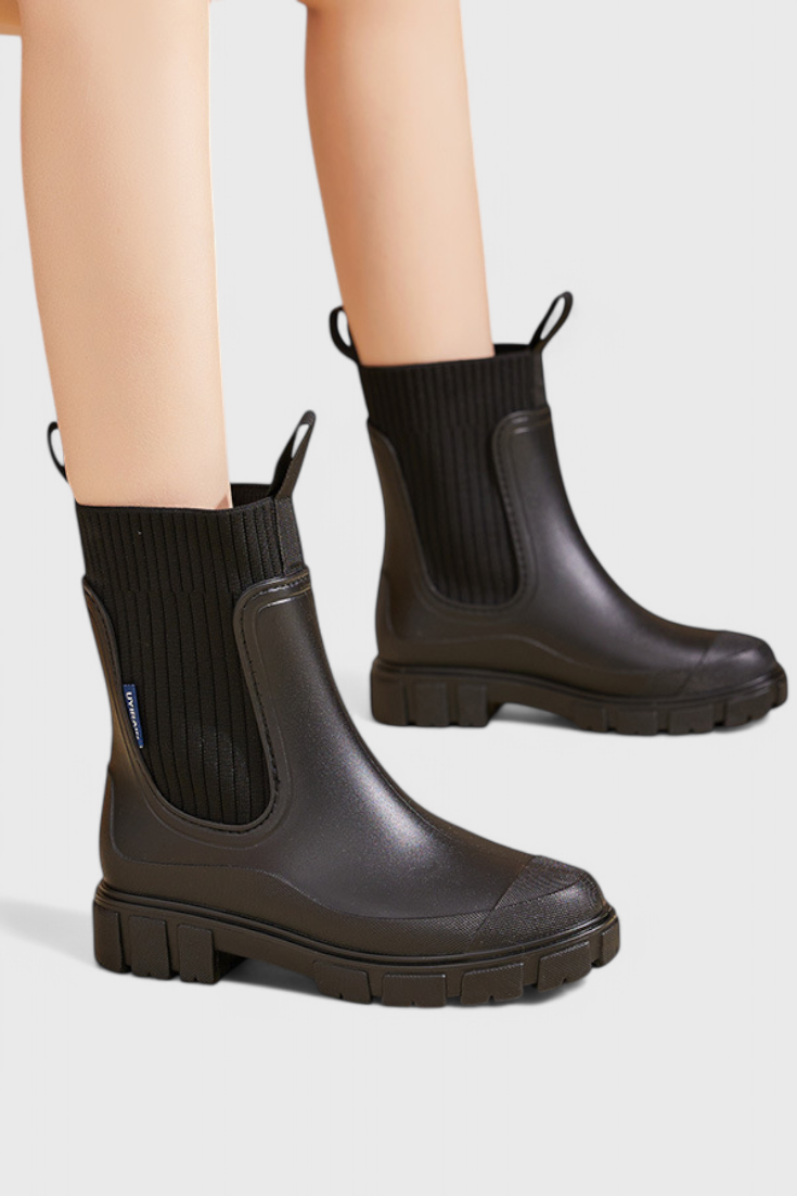 Boots For Women | Elastic Panel Ankle Lug Sole Design