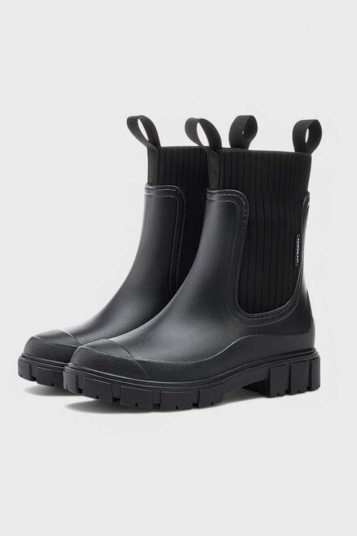 Boots For Women | Elastic Panel Ankle Lug Sole Design