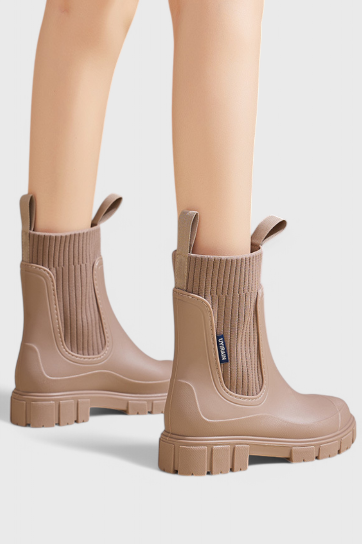 Boots For Women | Elastic Panel Ankle Lug Sole Design
