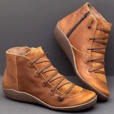 Boots For Women | Front Lace Low Ankle Flat Style