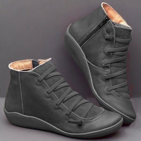 Boots For Women | Front Lace Low Ankle Flat Style