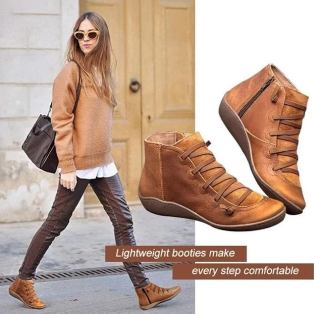 Boots For Women | Front Lace Low Ankle Flat Style