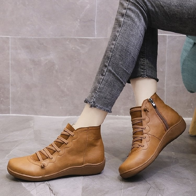 Boots For Women | Front Lace Low Ankle Flat Style