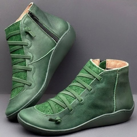 Boots For Women | Front Lace Low Ankle Flat Style