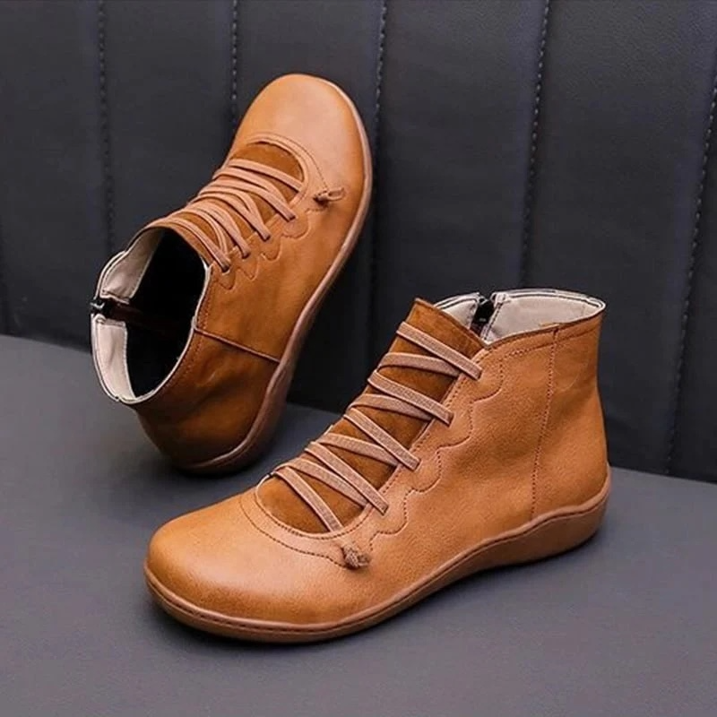 Boots For Women | Front Lace Low Ankle Flat Style