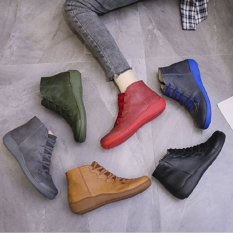 Boots For Women | Front Lace Low Ankle Flat Style