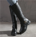 Boots For Women | Knee-High Closed Toe Buckle Detail