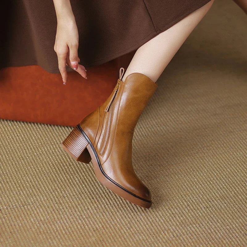 Boots for Women | Side Zip Block Heel