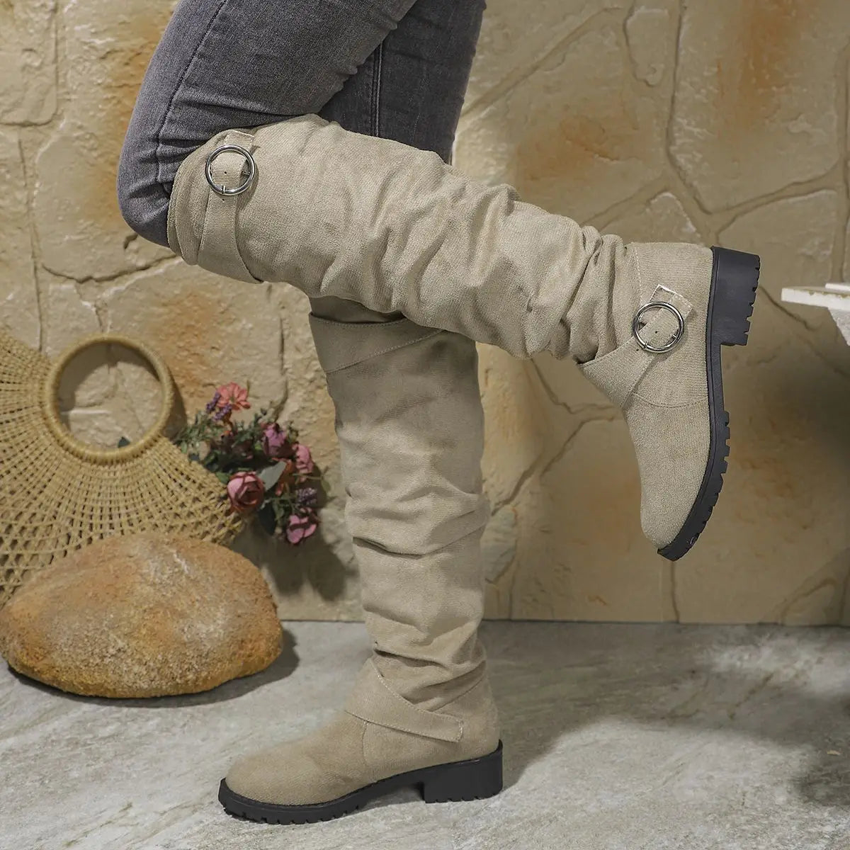 Boots for Women | Knee High Buckle Strap