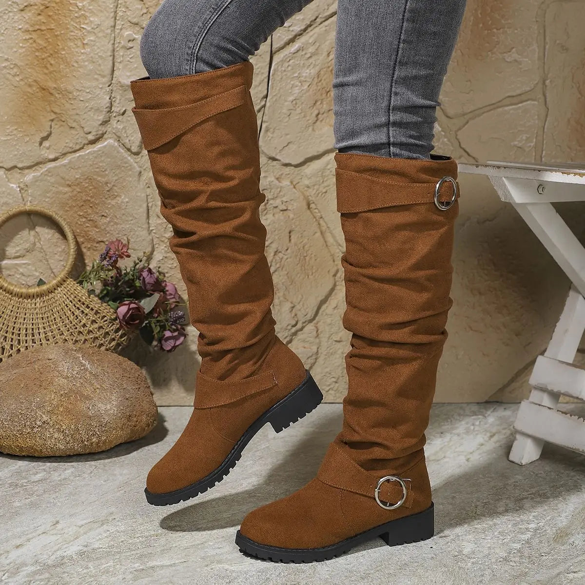 Boots for Women | Knee High Buckle Strap