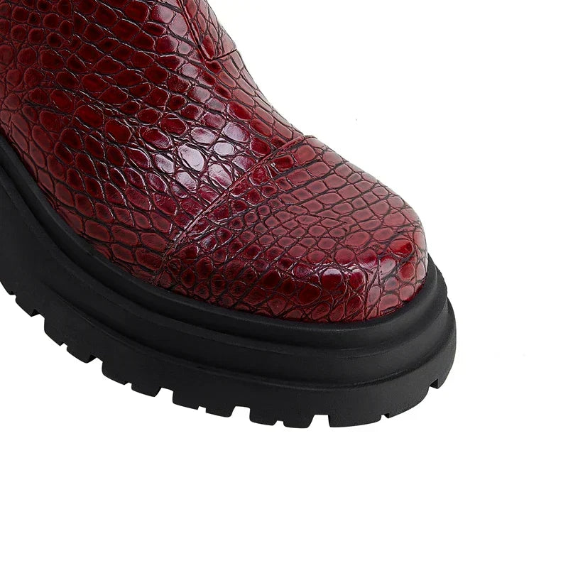 Boots For Women | Textured Upper Elastic Panel Style