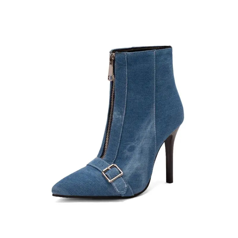 Boots For Women | Pointed Toe Ankle Side Zipper Style
