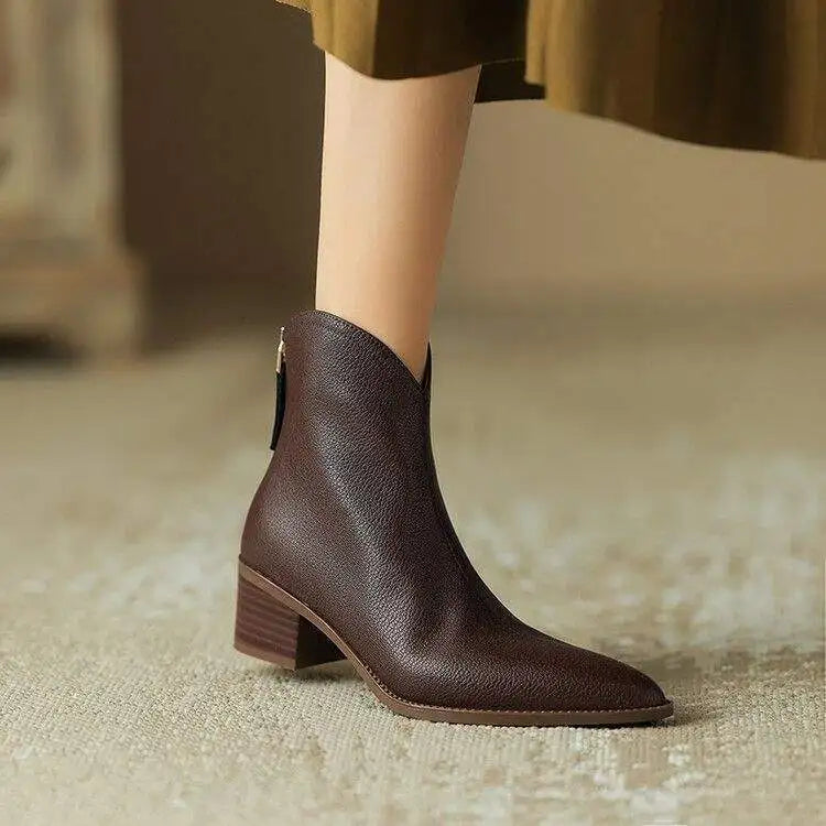 Boots For Women | Slip On Pointed Ankle Heel Design