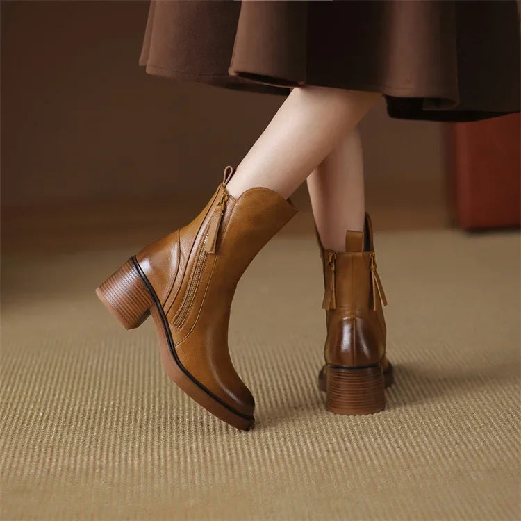 Boots for Women | Side Zip Block Heel