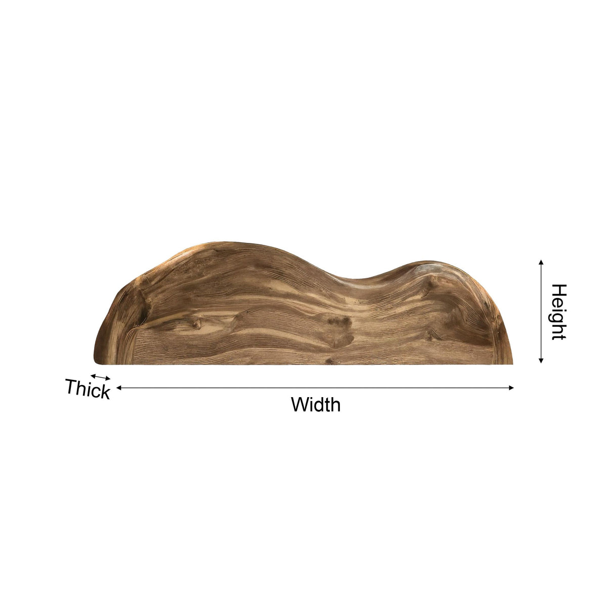 Serenata Waveform Solid Wood Headboard And Bed Frame
