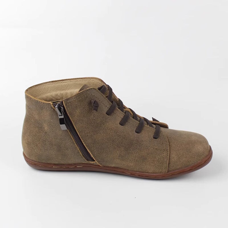 Boots For Women | Rounded Toe Lace Up Low Ankle Style