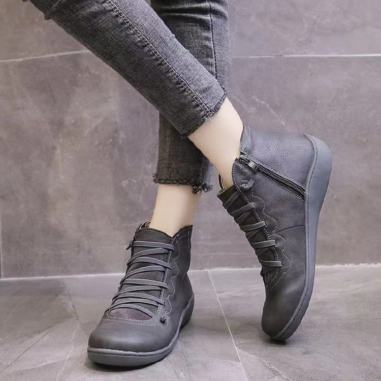 Boots For Women | Front Lace Low Ankle Flat Style