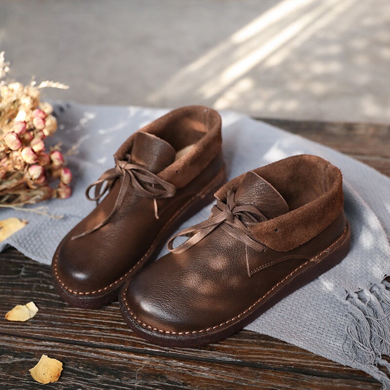 Boots For Women | Flat Sole Front Lace Ankle Style