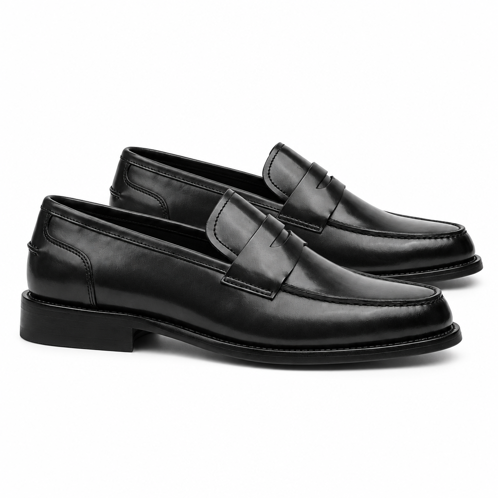 Black Leather Dress Loafers
