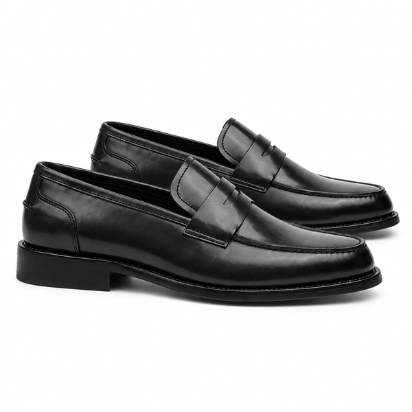 Black Leather Dress Loafers