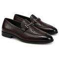 Dark Embossed Horsebit Loafers