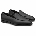 Black Pebbled Venetian Loafers