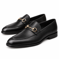 Black Plain Horsebit Loafers
